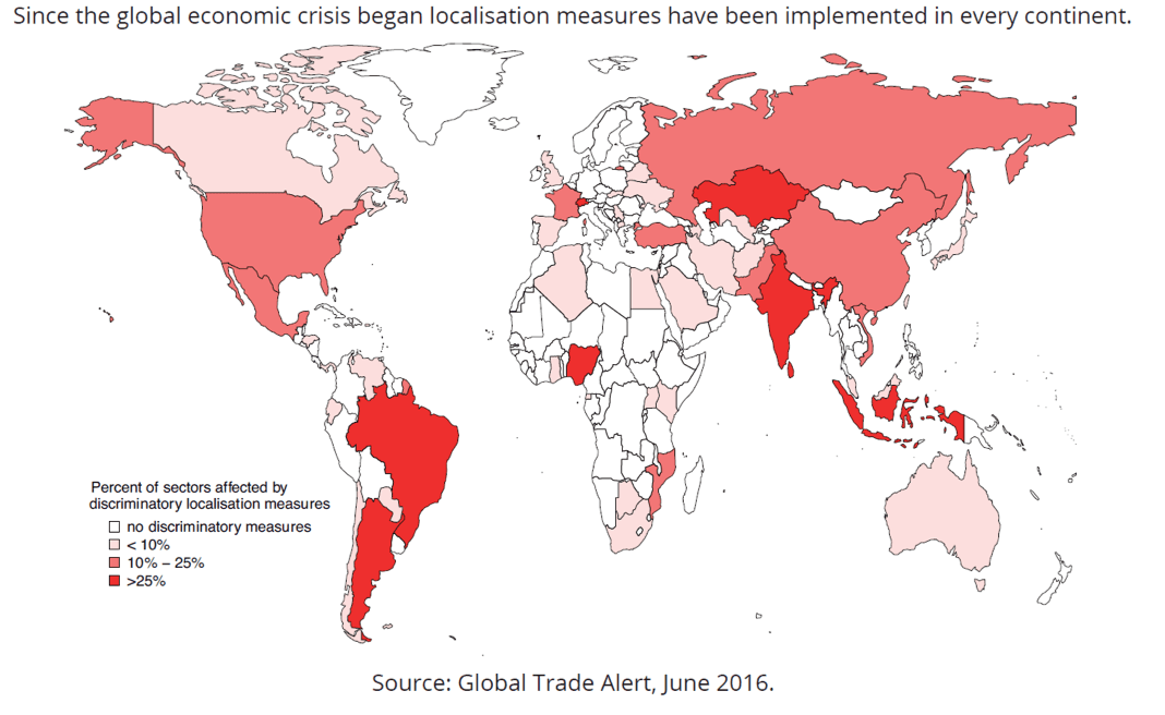 Weltkarte Lokalisierungsregeln